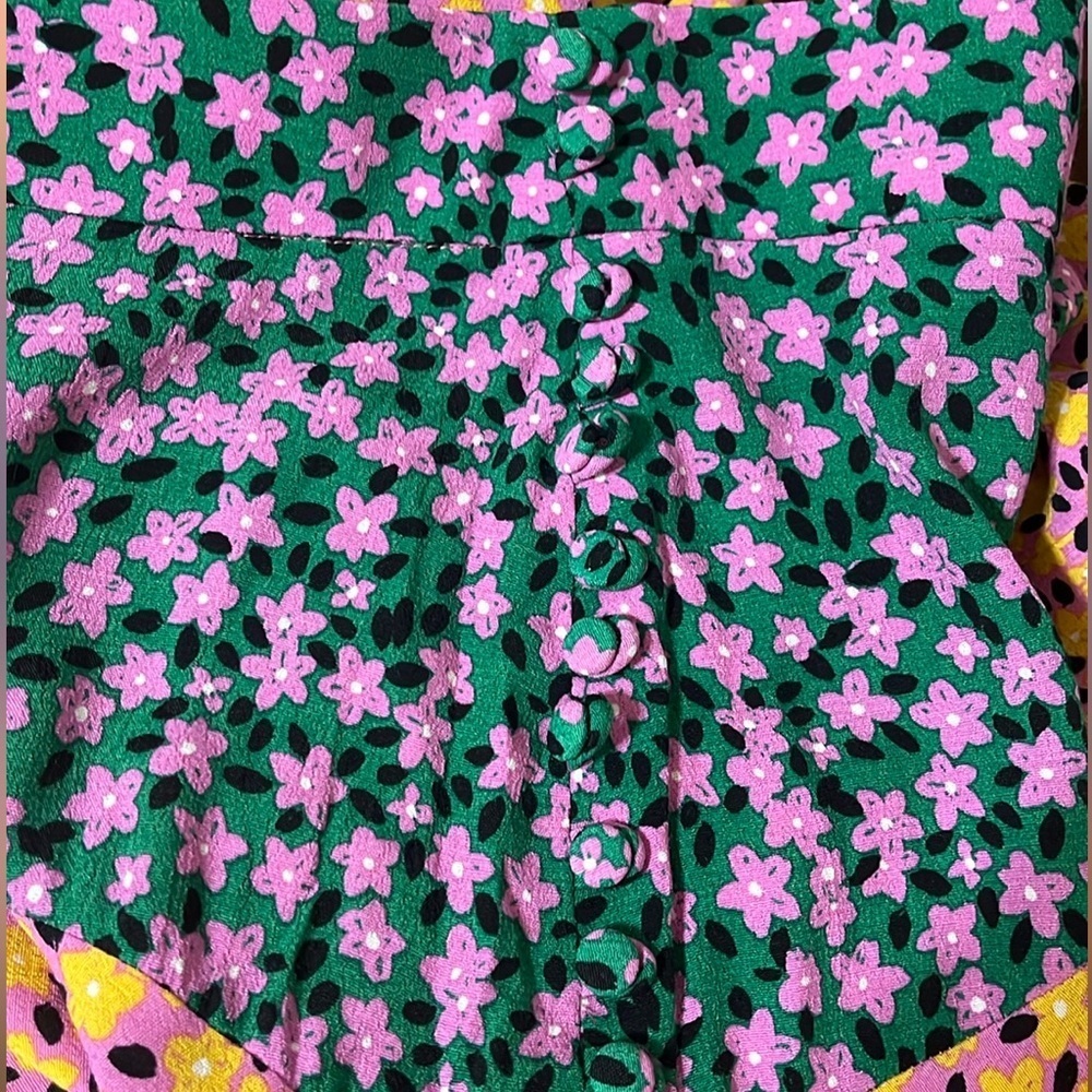 Topshop Mixed Floral Midi Handkerchief Skirt 4P - Picture 6 of 9